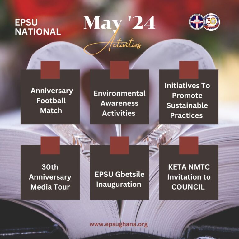 EPSU NATIONAL- ACTIVITIES FOR MAY, 2024